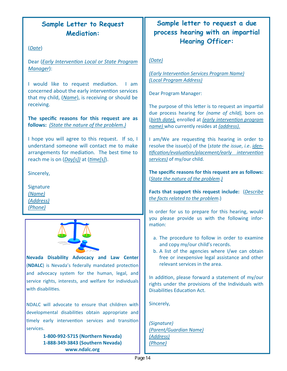 Parent Handbook - Nevadas Early Intervention Services System (Neis) - Nevada, Page 18