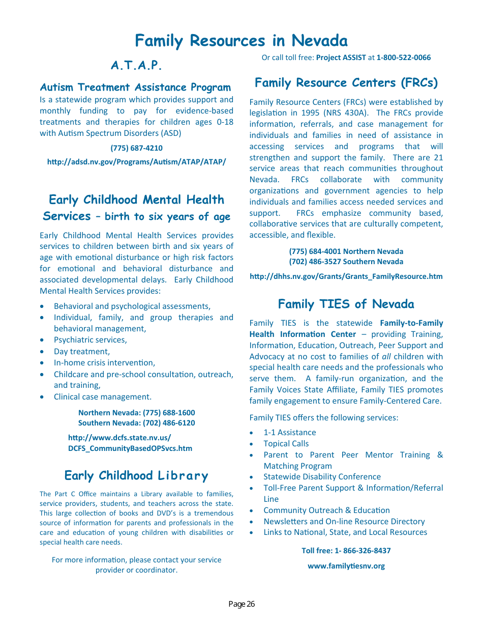 Parent Handbook - Nevadas Early Intervention Services System (Neis) - Nevada, Page 30