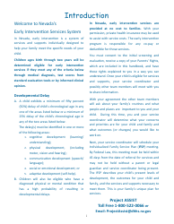 Parent Handbook - Nevada&#039;s Early Intervention Services System (Neis) - Nevada, Page 3