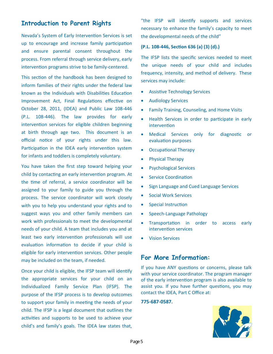 Parent Handbook - Nevadas Early Intervention Services System (Neis) - Nevada, Page 9