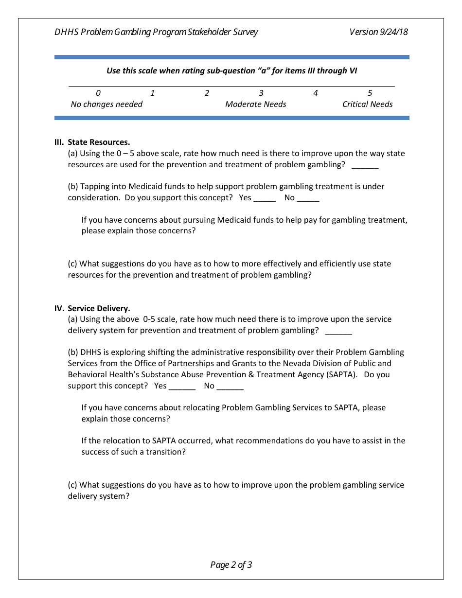 Stakeholder Survey - Nevada, Page 2
