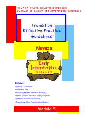 Transition Effective Practice Guidelines - Nevada Early Intervention Services (Neis) - Nevada