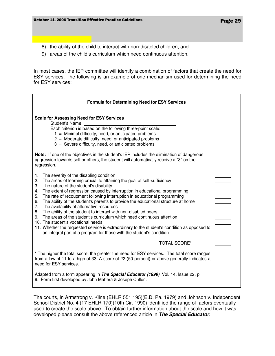 Transition Effective Practice Guidelines - Nevada Early Intervention Services (Neis) - Nevada, Page 29