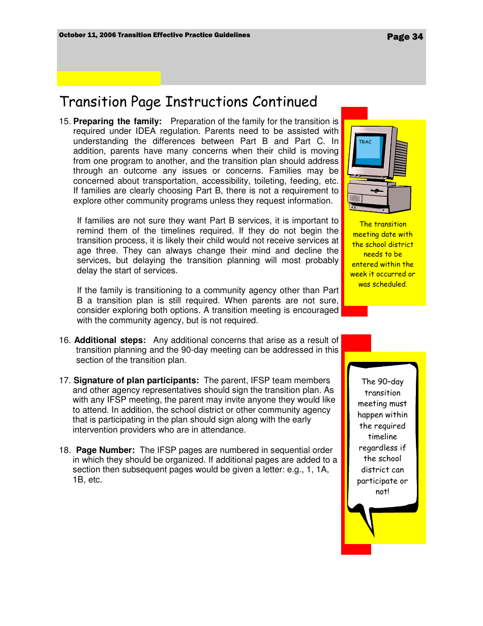 Transition Effective Practice Guidelines - Nevada Early Intervention Services (Neis) - Nevada, Page 34