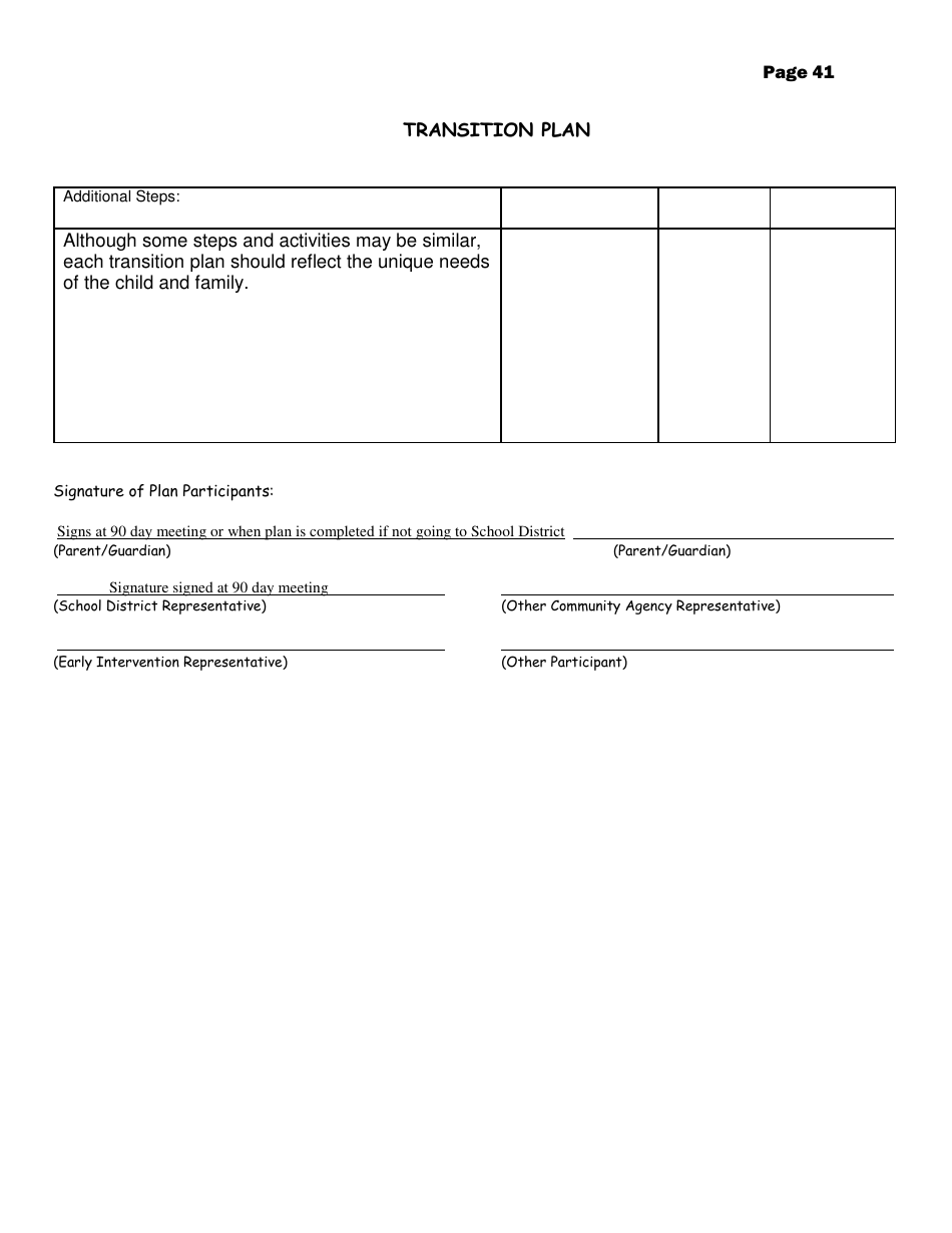 Transition Effective Practice Guidelines - Nevada Early Intervention Services (Neis) - Nevada, Page 41