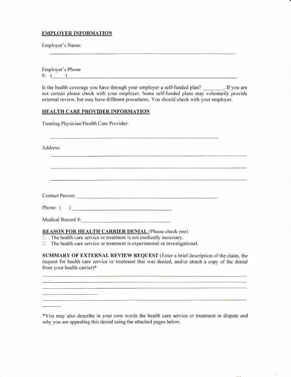 Appendix B Model Extemal Review Request Form - Nevada, Page 2