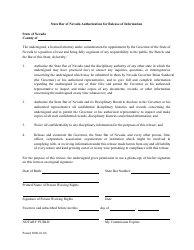 Application for Appointment to Position of Trust - Gubernatorial Appointment - Limited Background Investigation - Nevada, Page 7