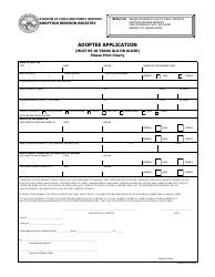 Document preview: Adoptee Application Form (Must Be 18 Years Old or Older) - Nevada