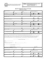 Document preview: Birth Parent Application Form - Nevada