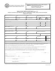Document preview: Relative Application Form (Part 1) - Nevada