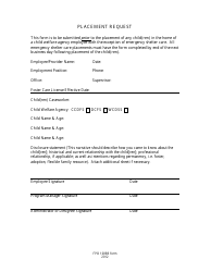 Document preview: Form FPO1009B Employee Placement Request - Nevada