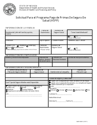 Formulario NMO5000 S Solicitud Para El Programa Pago De Primas De Seguro De Salud (HIPP) - Nevada (Spanish)