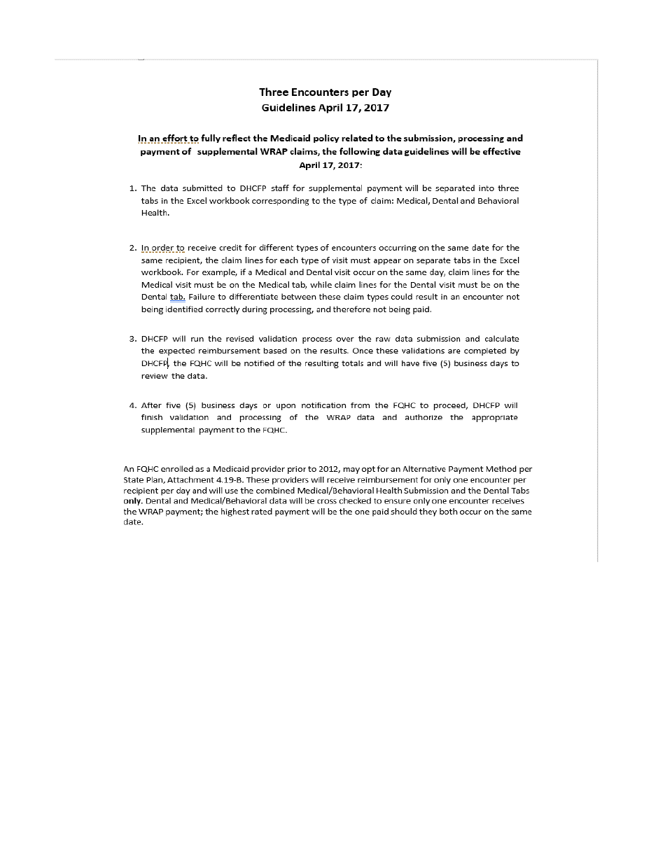 Fqhc and Rhc Supplemental Payment Claim Form - Wrap Supplemental Payment Program - Nevada, Page 3