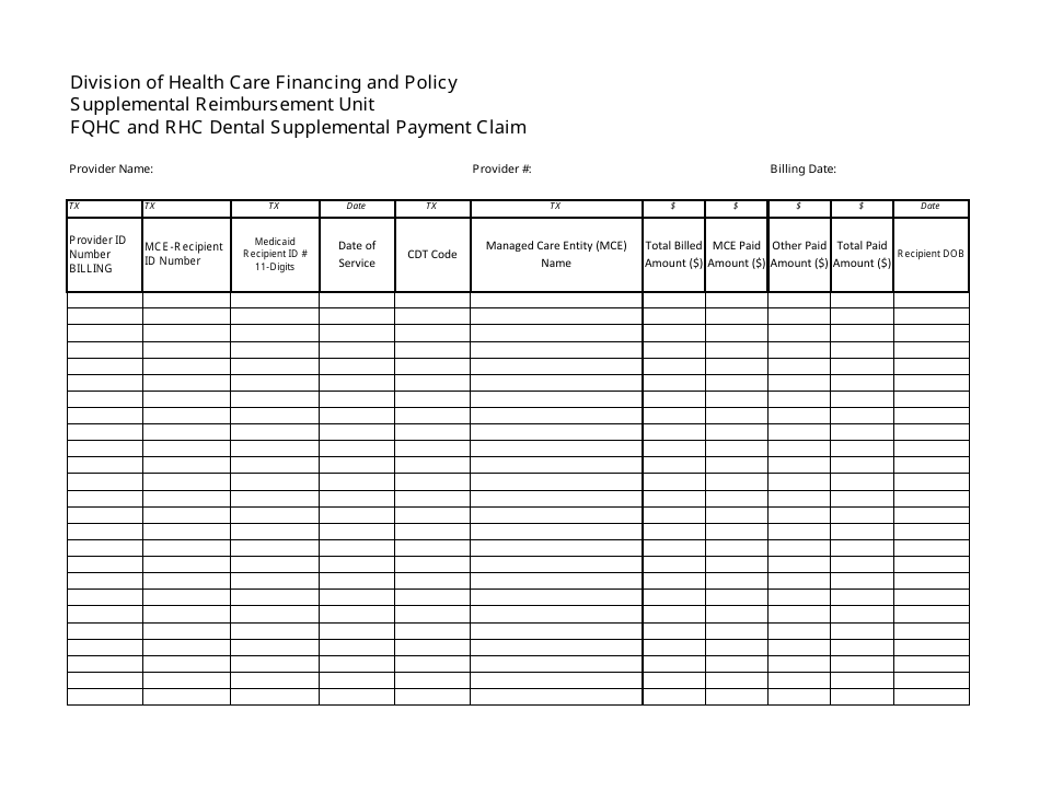 Fqhc and Rhc Supplemental Payment Claim Form - Wrap Supplemental Payment Program - Nevada, Page 5