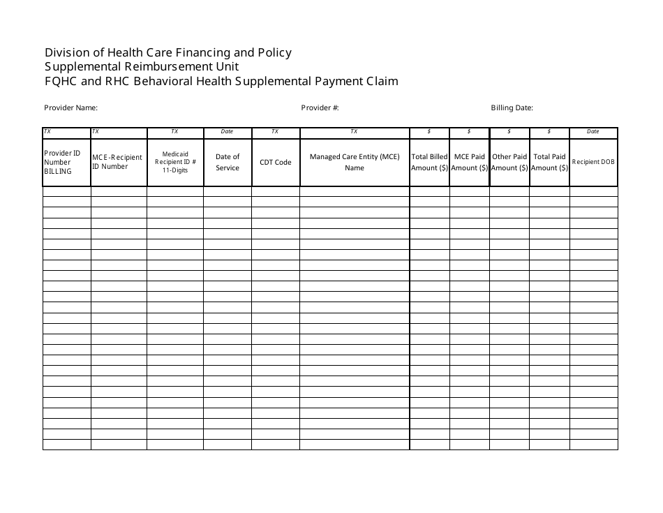 Fqhc and Rhc Supplemental Payment Claim Form - Wrap Supplemental Payment Program - Nevada, Page 6