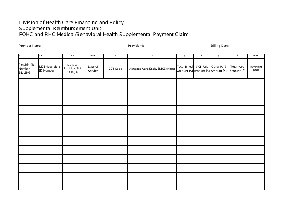 Fqhc and Rhc Supplemental Payment Claim Form - Wrap Supplemental Payment Program - Nevada, Page 7