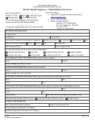 Form FA-16A Intermittent Services Prior Authorization Request - Home Health Agency - Nevada