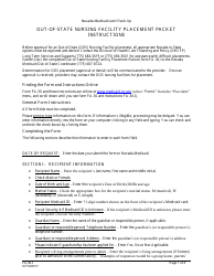 Instructions for Form FA-30 Out-of-State Nursing Facility Placement Packet - Nevada