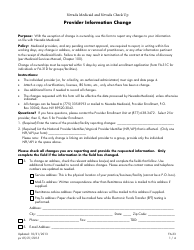 Form FA-33 Provider Information Change - Nevada