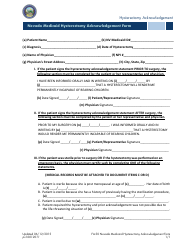 Form FA-50 Nevada Medicaid Hysterectomy Acknowledgement Form - Nevada