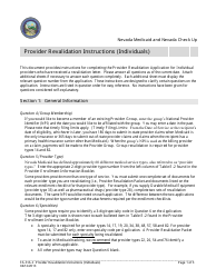Form FA-31A Provider Revalidation Application (Individuals) - Nevada