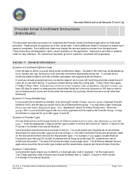 Document preview: Form FA-31C Provider Initial Enrollment Application (Individuals) - Nevada