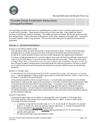 Form FA-31D Provider Initial Enrollment Application (Groups/Facilities) - Nevada