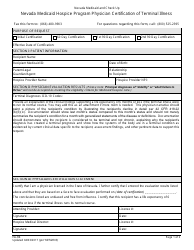Form FA-94 Physician Certification of Terminal Illness - Nevada Medicaid Hospice Program - Nevada