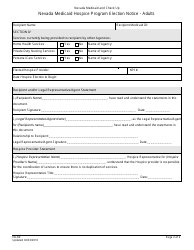 Form FA-92 Nevada Medicaid Hospice Program Election Notice - Adults - Nevada, Page 2