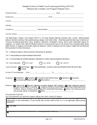 Form NMO-7079 Behaviorally Complex Care Program Request Form - Nevada