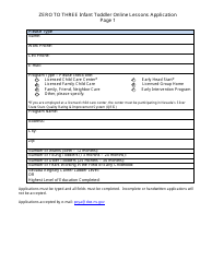 Zero to Three Infant Toddler Online Lessons Application - Nevada, Page 2