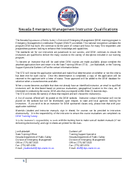 Document preview: Nevada Emergency Management Instructor Qualifications Form - Nevada