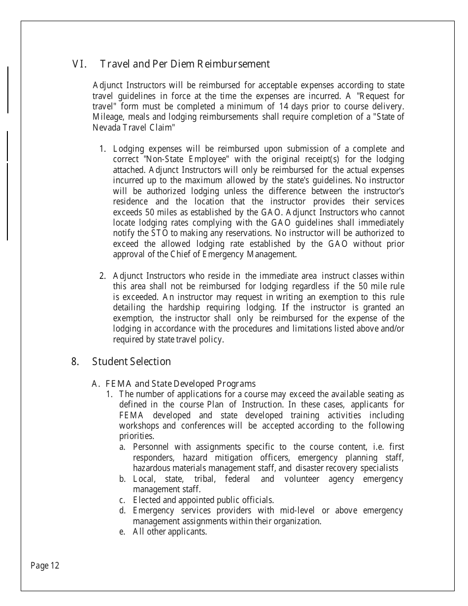 Dem Instructor Program Training Standards - Nevada, Page 12