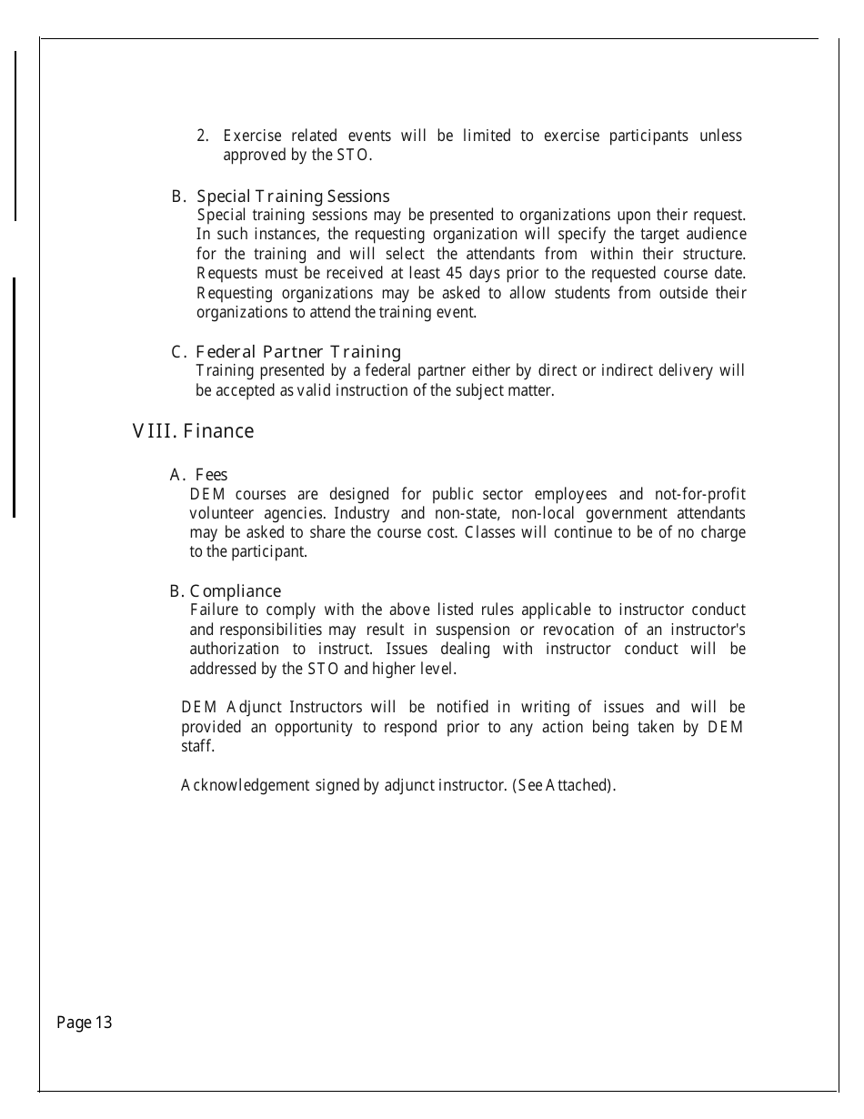 Dem Instructor Program Training Standards - Nevada, Page 13
