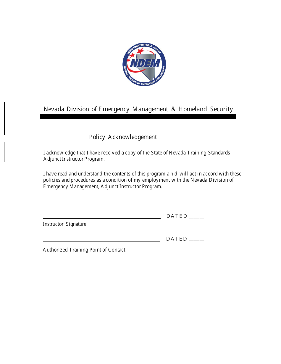 Dem Instructor Program Training Standards - Nevada, Page 14