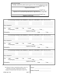 Form DPBH PHR150 &quot;Release of Protected Health Information Consent Form&quot; - Nevada, Page 2