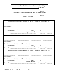 Form DPBH PHR150 O Release of Protected Health Information Consent Form - Outpatient Services - Nevada, Page 2