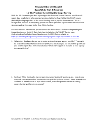 Form 16-01 Provider-Level Eligible Scope Survey - Nevada