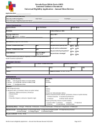 Document preview: Form 18-05 Universal Eligibility Application - Annual Client Review - Nevada