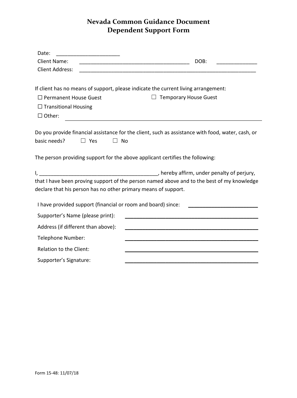 Form 18-05 Universal Eligibility Application - Annual Client Review - Nevada, Page 9