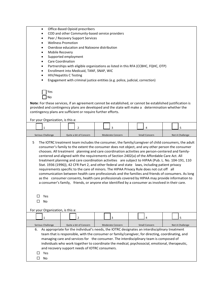 Integrated Opioid Treatment and Recovery Feasibility and Readiness Tool - Nevada, Page 10