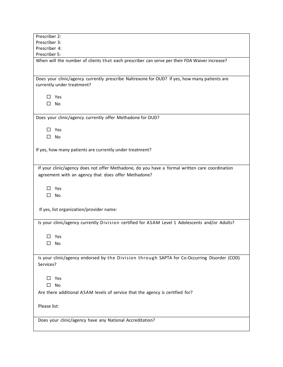 Integrated Opioid Treatment and Recovery Feasibility and Readiness Tool - Nevada, Page 3