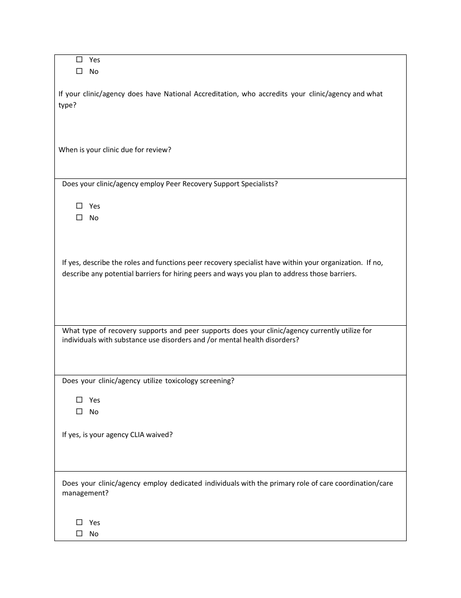 Integrated Opioid Treatment and Recovery Feasibility and Readiness Tool - Nevada, Page 4