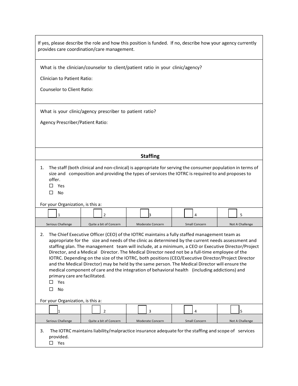 Integrated Opioid Treatment and Recovery Feasibility and Readiness Tool - Nevada, Page 5