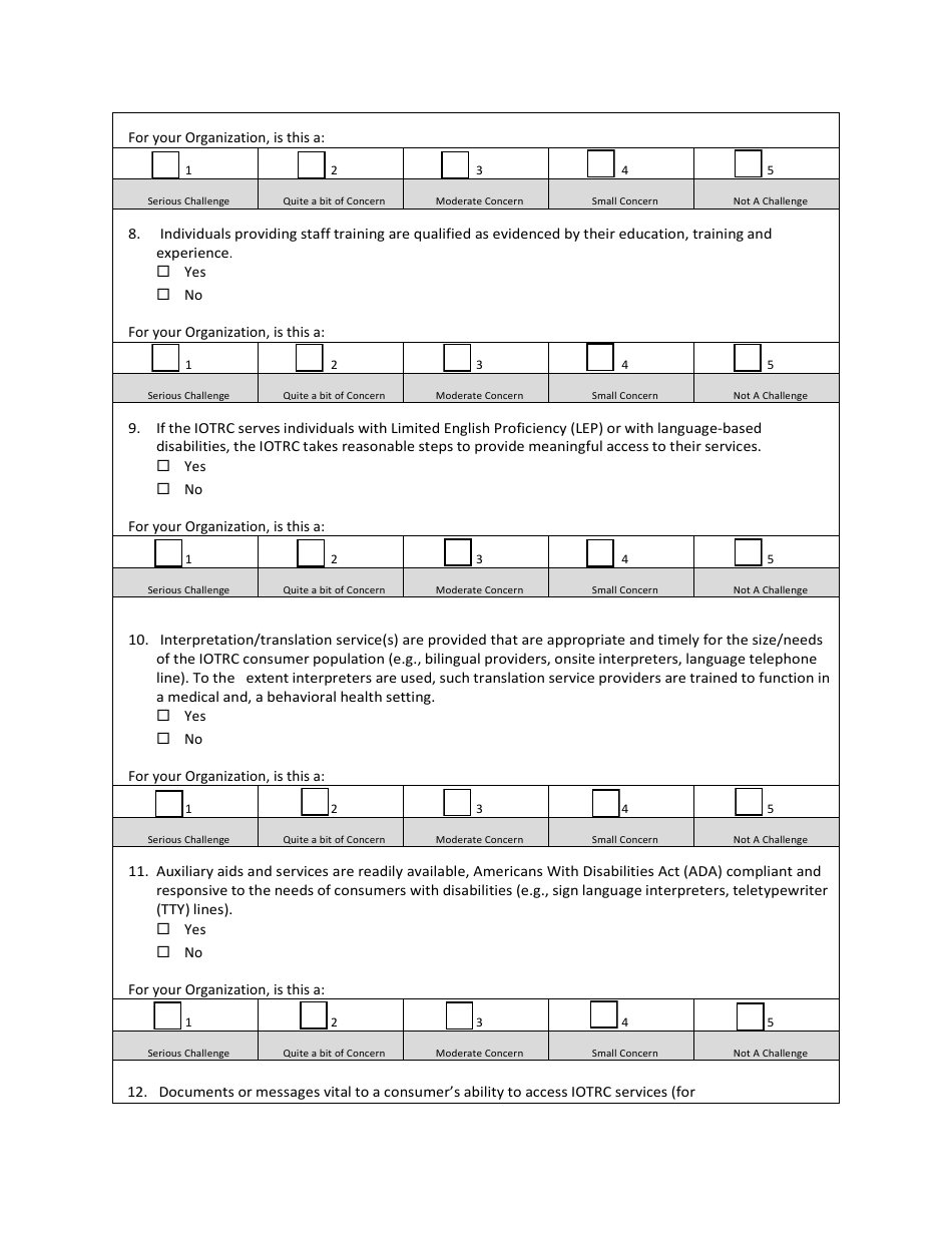 Integrated Opioid Treatment and Recovery Feasibility and Readiness Tool - Nevada, Page 7