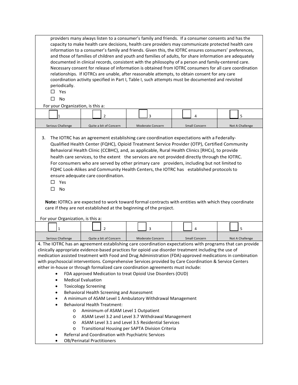 Integrated Opioid Treatment and Recovery Feasibility and Readiness Tool - Nevada, Page 9