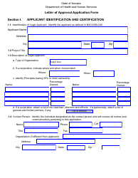Document preview: Letter of Approval Application Form - Nevada