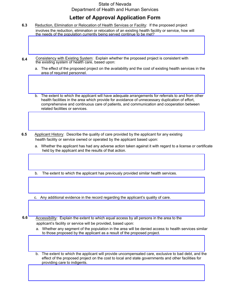 Letter of Approval Application Form - Nevada, Page 11