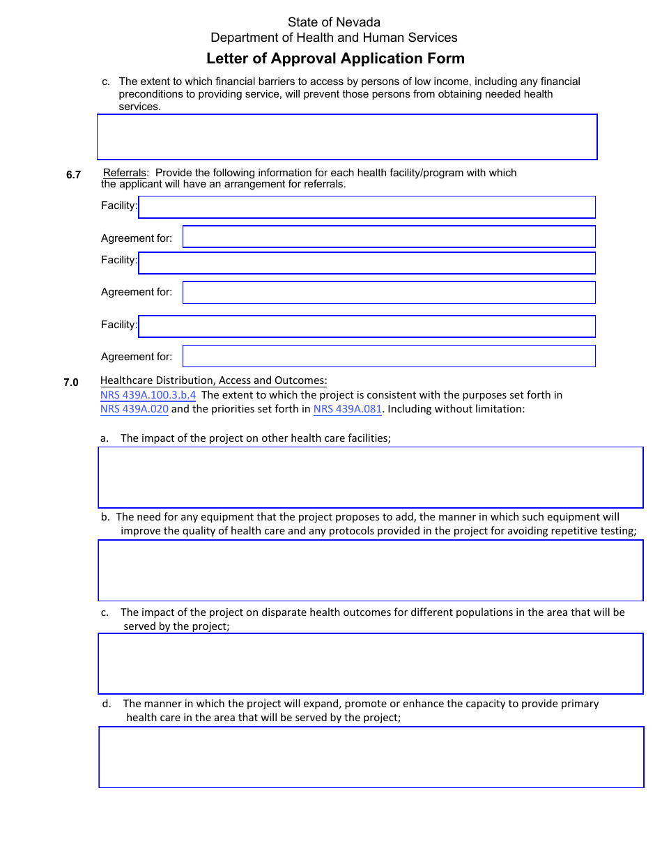 Letter of Approval Application Form - Nevada, Page 12