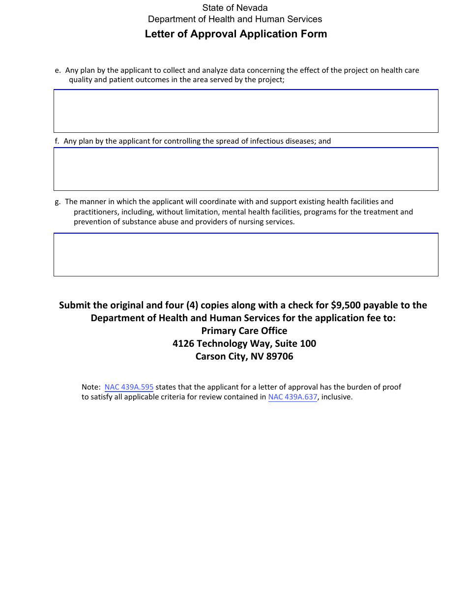 Letter of Approval Application Form - Nevada, Page 13
